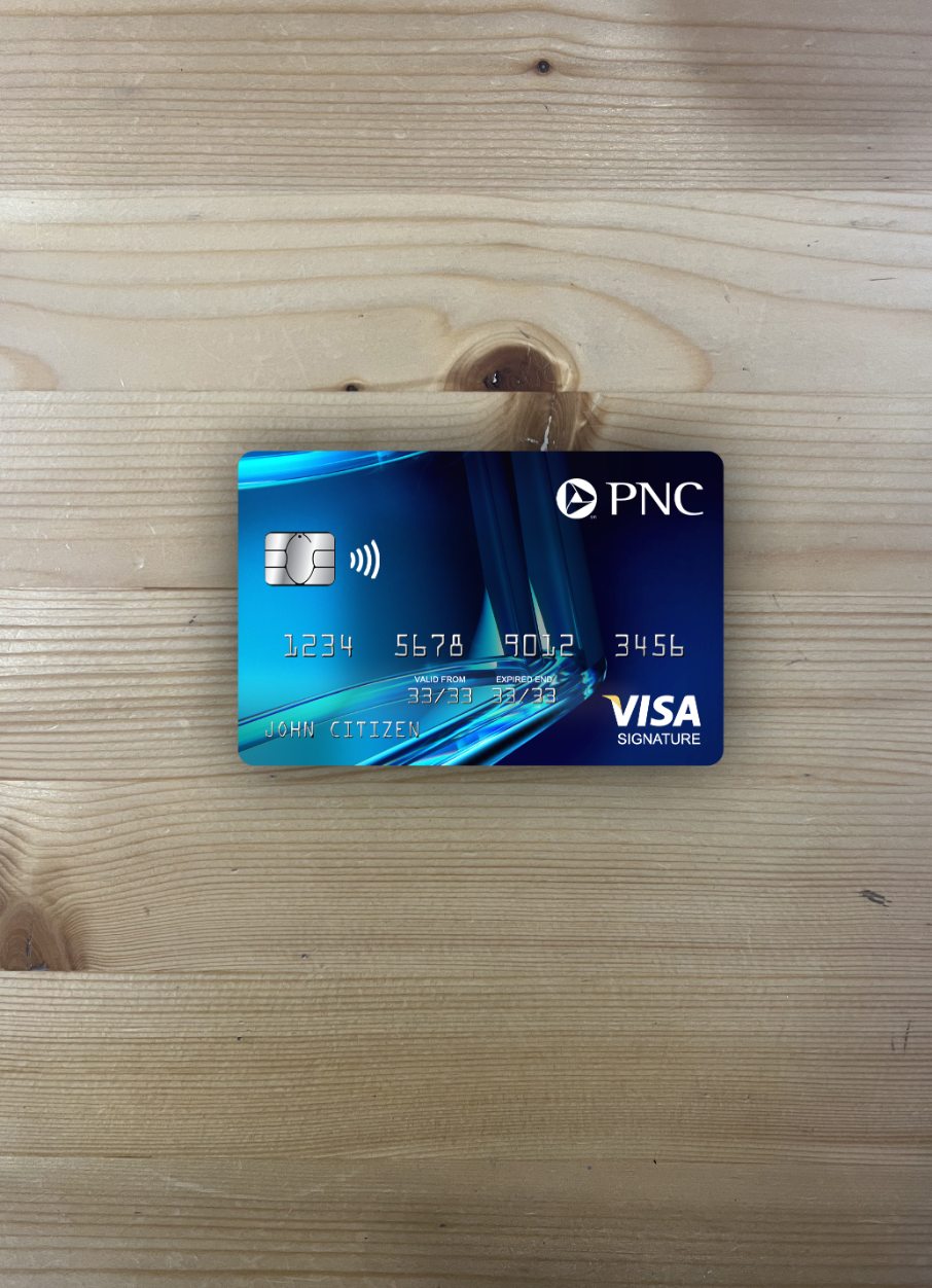 Download USA PNC bank visa signature card photolook front Photoshop template